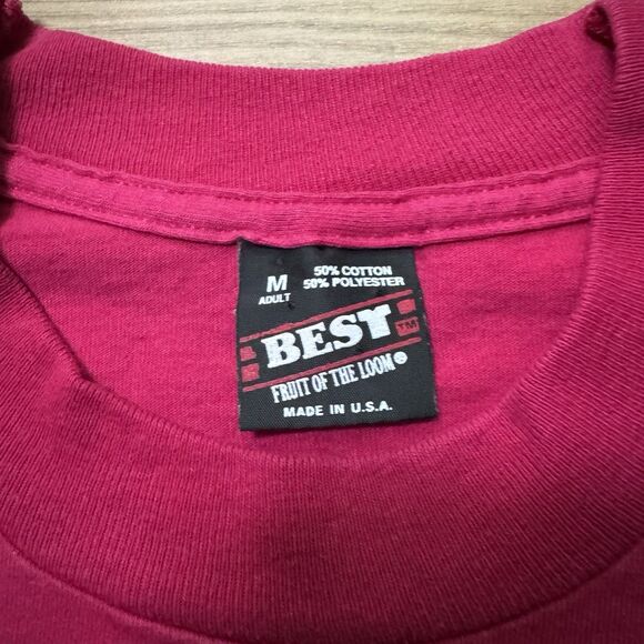 Vintage 90s Host Marriot Pink New York NY Spellout Single Stitch Size M TShirt - Picture 2 of 8